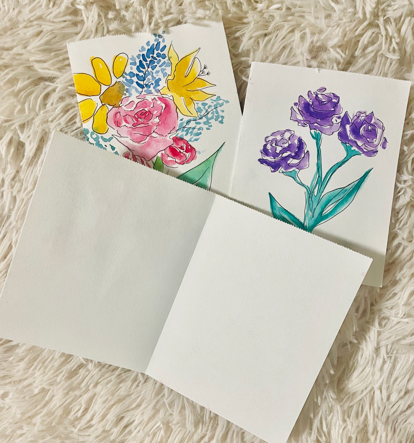 10ct Watercolor Encouragement Cards, Wildflowers Card Assortment